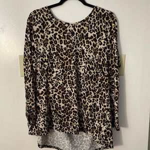 leopard blouse with detail on back